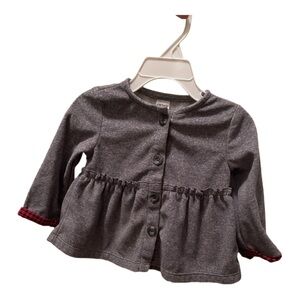3/10$ Carters 12M Gray Fleece Button Up Top